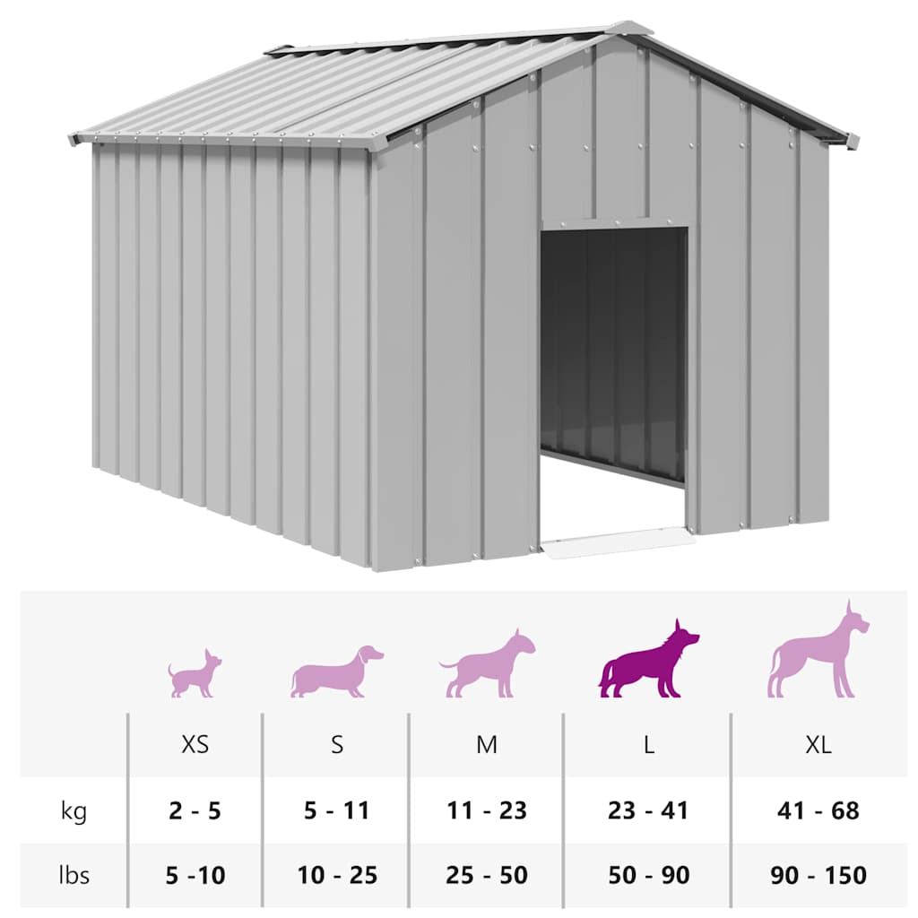 Dog House with Roof 113x153x101 cm Galvanised Steel
