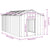 Dog House with Roof 114x202x101 cm Galvanised Steel