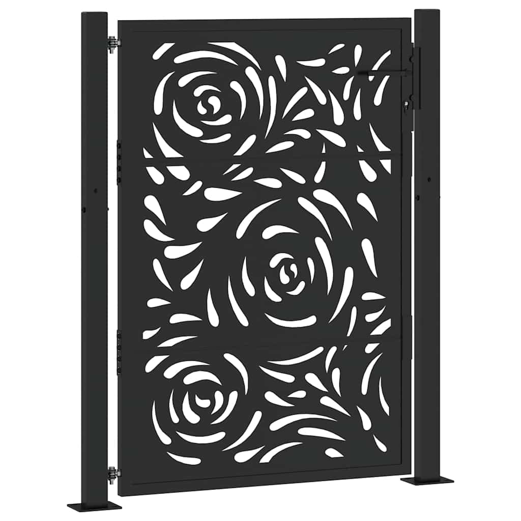 Garden Gate Black 100x125 cm Steel Flame Design