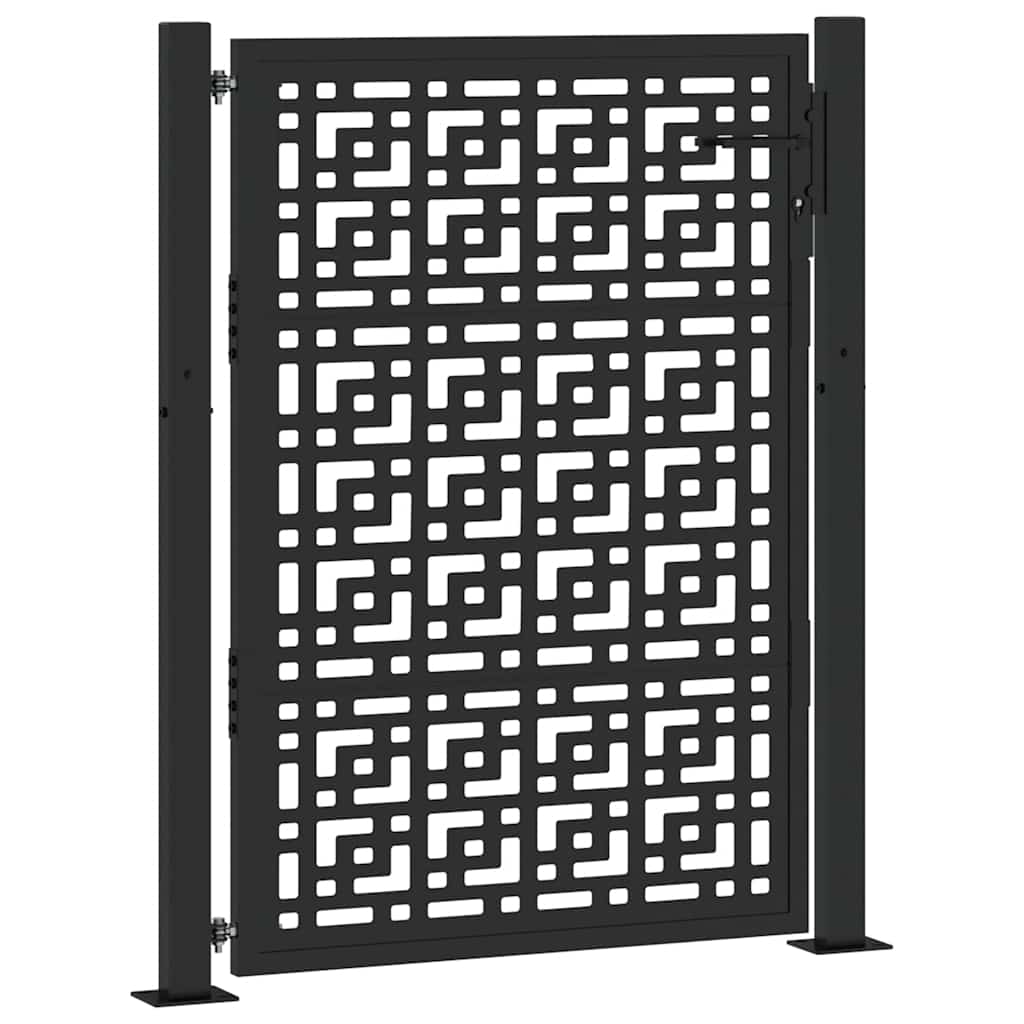 Garden Gate Black 100x125 cm Steel Cross Design