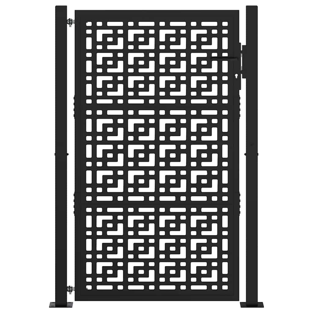 Garden Gate Black 100x150 cm Steel Cross Design