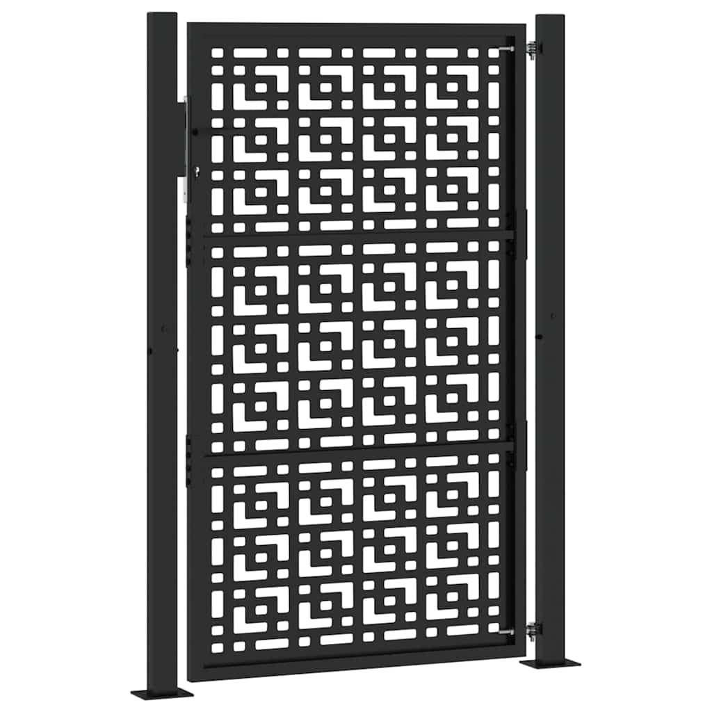 Garden Gate Black 100x150 cm Steel Cross Design