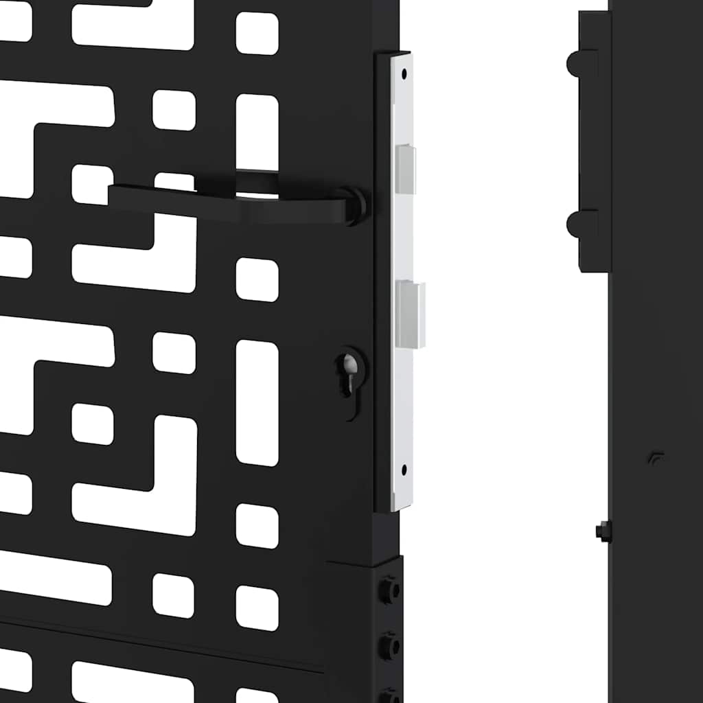 Garden Gate Black 100x150 cm Steel Cross Design