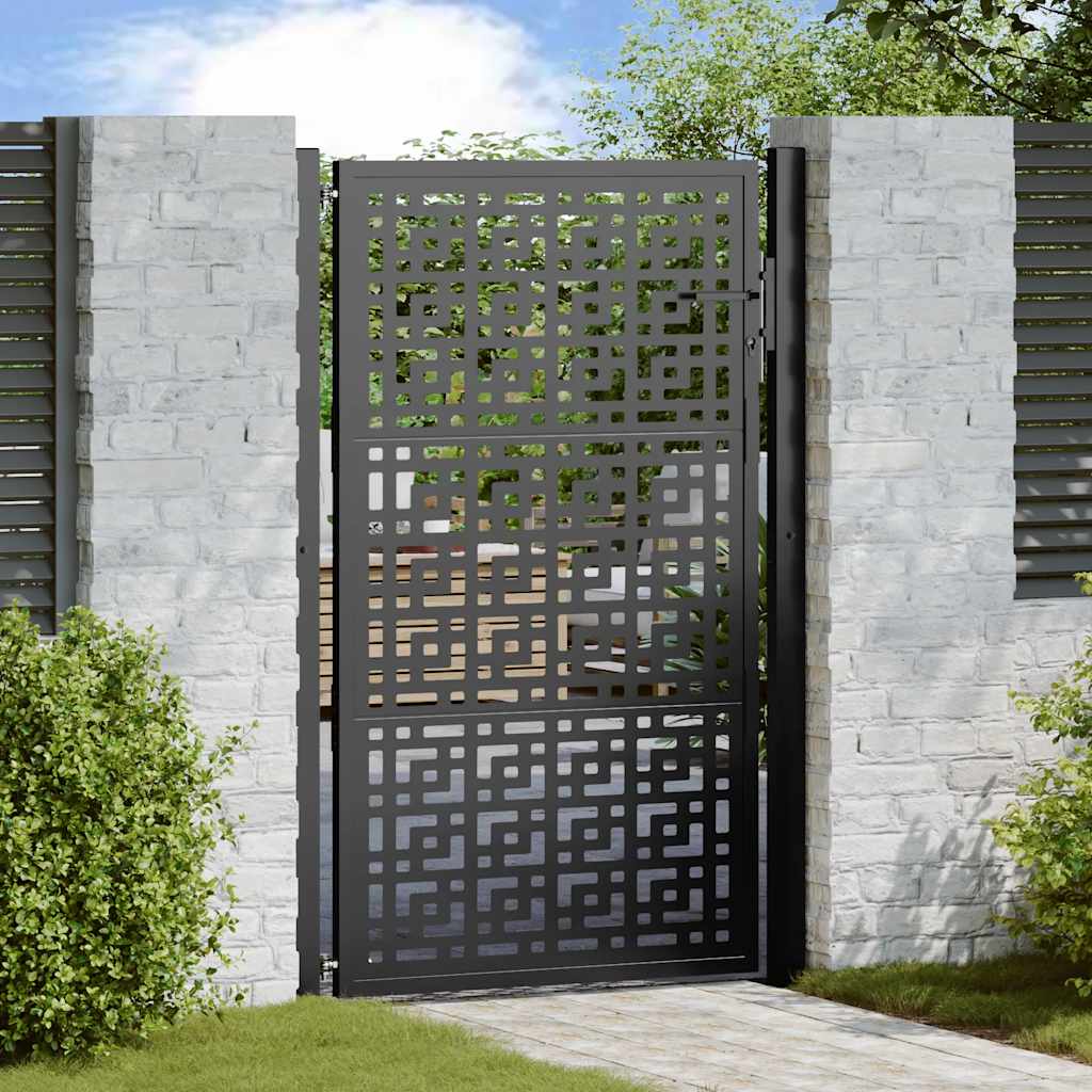 Garden Gate Black 100x150 cm Steel Cross Design