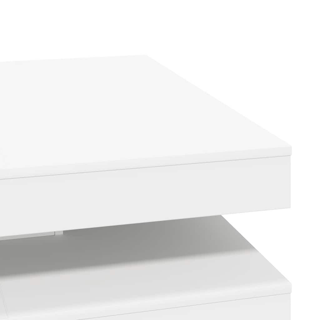 Coffee Table 360-Degree Rotatable White 90x90x34,5 cm