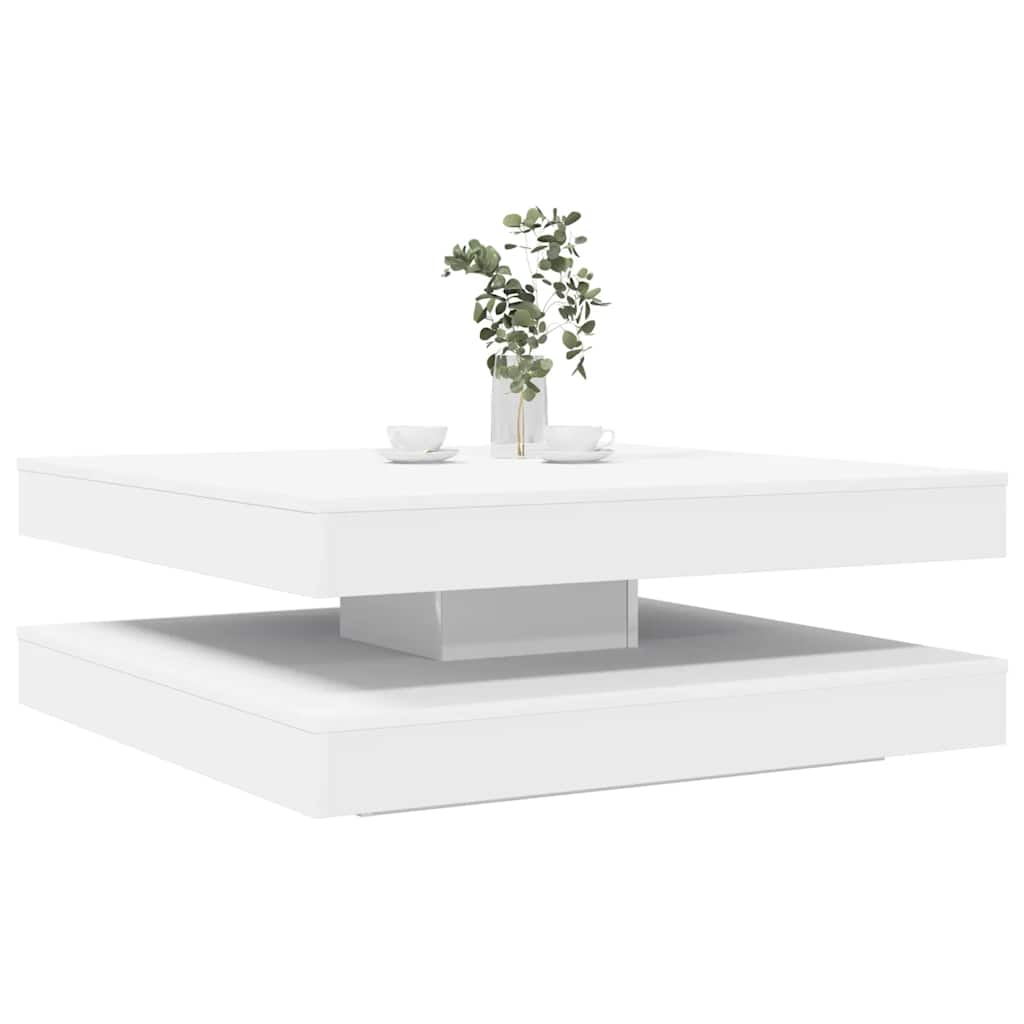 Coffee Table 360-Degree Rotatable White 90x90x34,5 cm