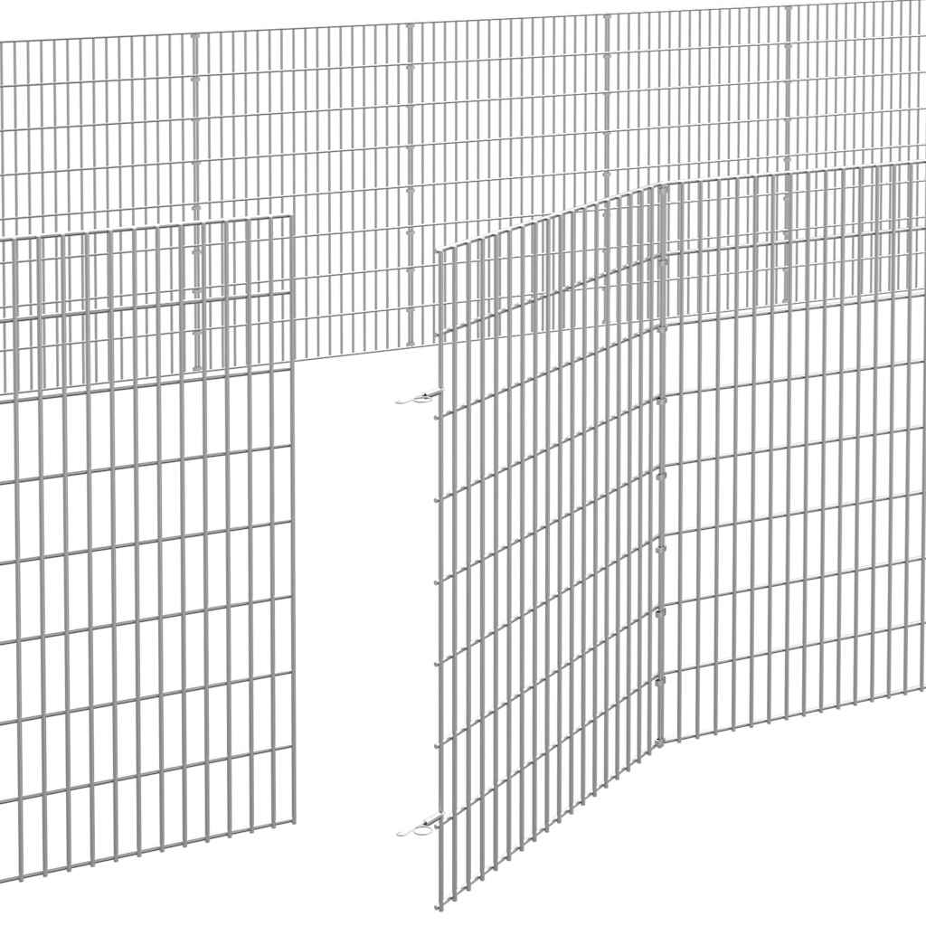 Free Range Animal Enclosure 24-Panel 54x80 cm Galvanised Iron