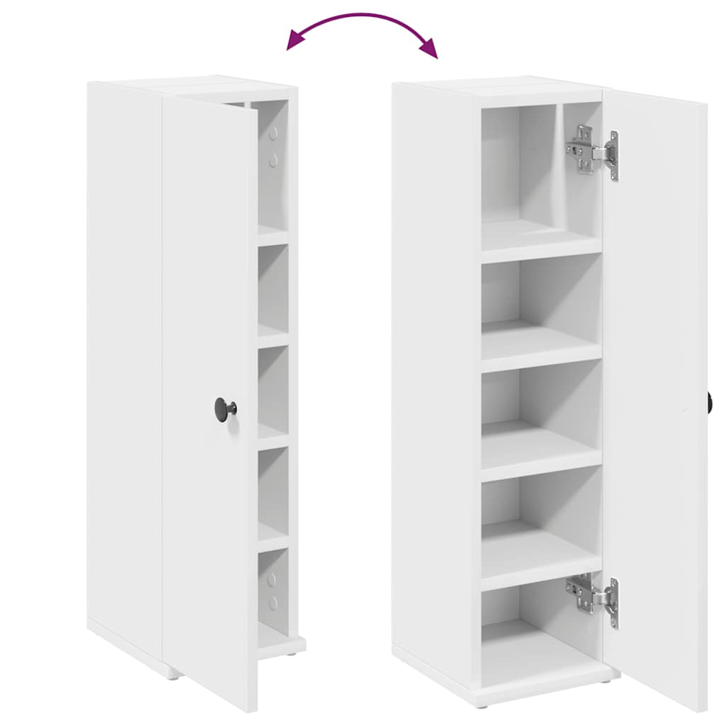 Bathroom Cabinet with Roll Holder White 20.5x22x72 cm