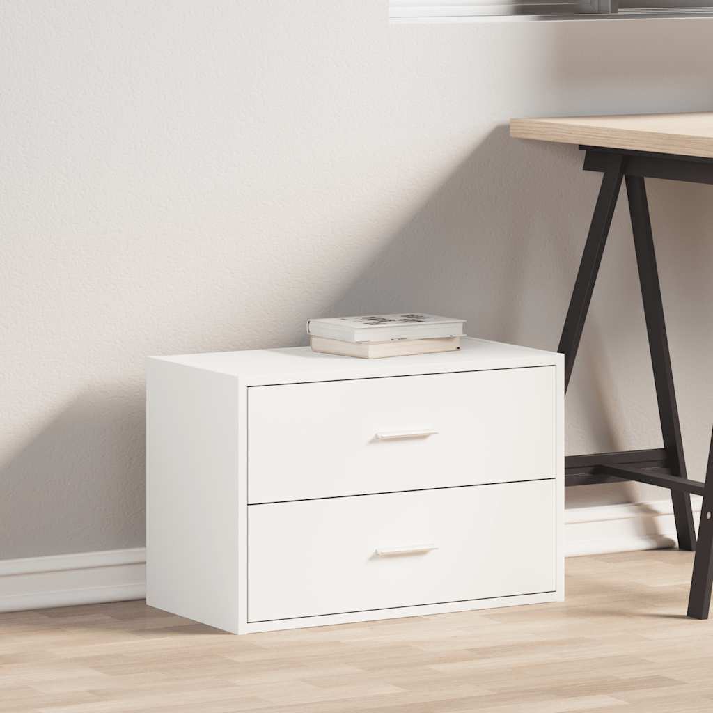 Cabinet with 2 Drawers White 60x31x40 cm Engineered Wood