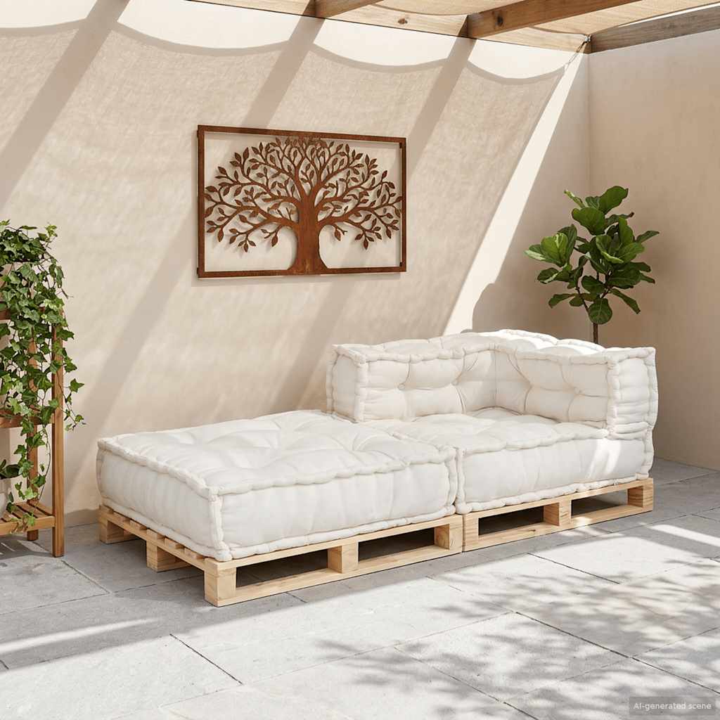 Modular Sofa Unit Cream 70x70x54 Fabric