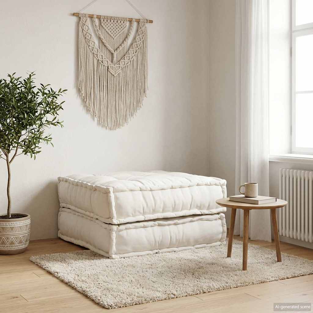 Modular Sofa Unit Cream 70x70x36 Fabric