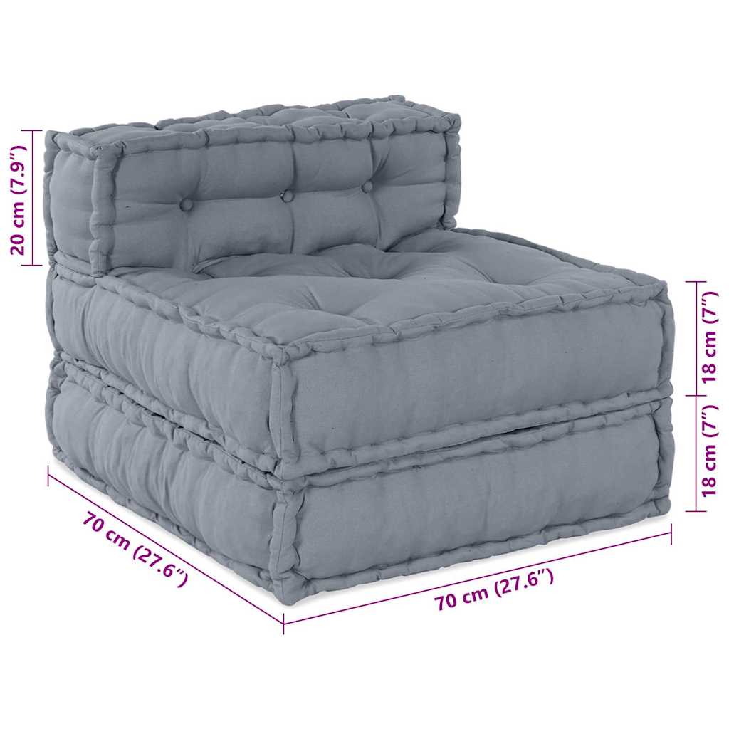 Modular Sofa Manual Grey 70 x 70 x 54 cm Fabric