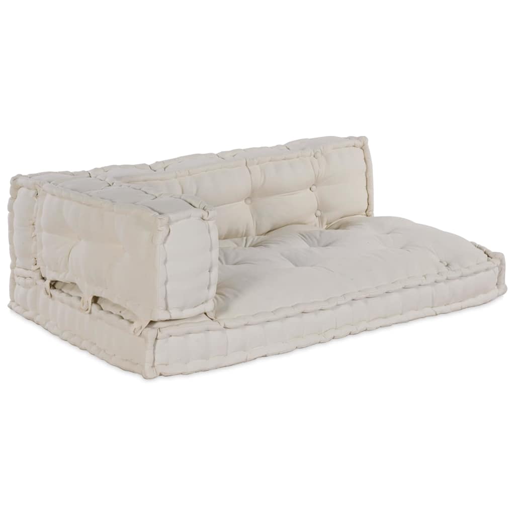 Pallet Sofa Cushion 3 pcs Cream Fabric