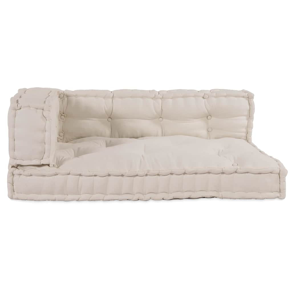 Pallet Sofa Cushion 3 pcs Cream Fabric