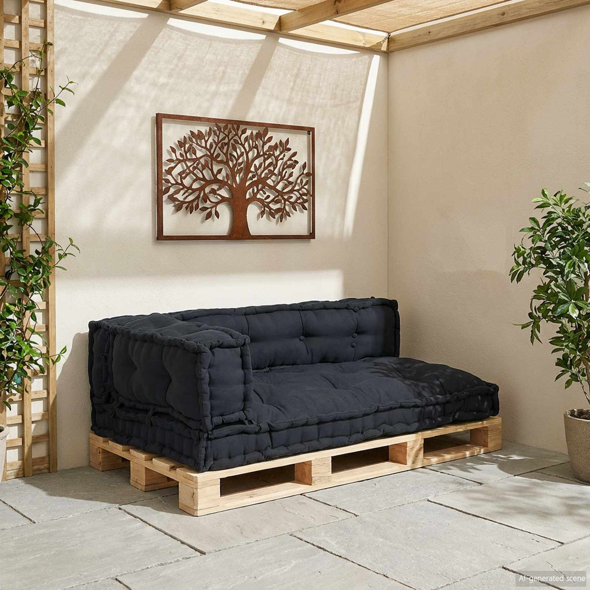 Pallet Sofa Cushion 3 pcs Anthracite 120 x 80 x 38 cm Fabric
