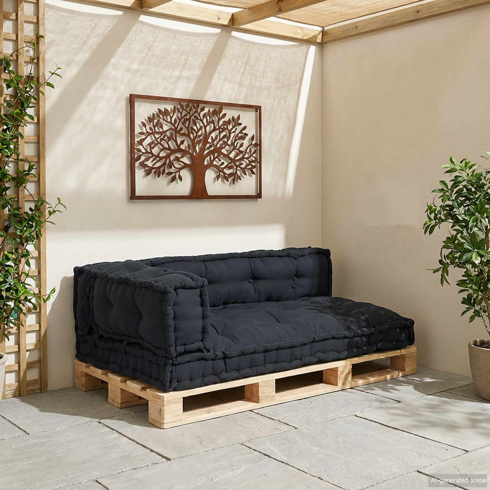 Pallet Sofa Cushion 3 pcs Anthracite 120 x 80 x 38 cm Fabric
