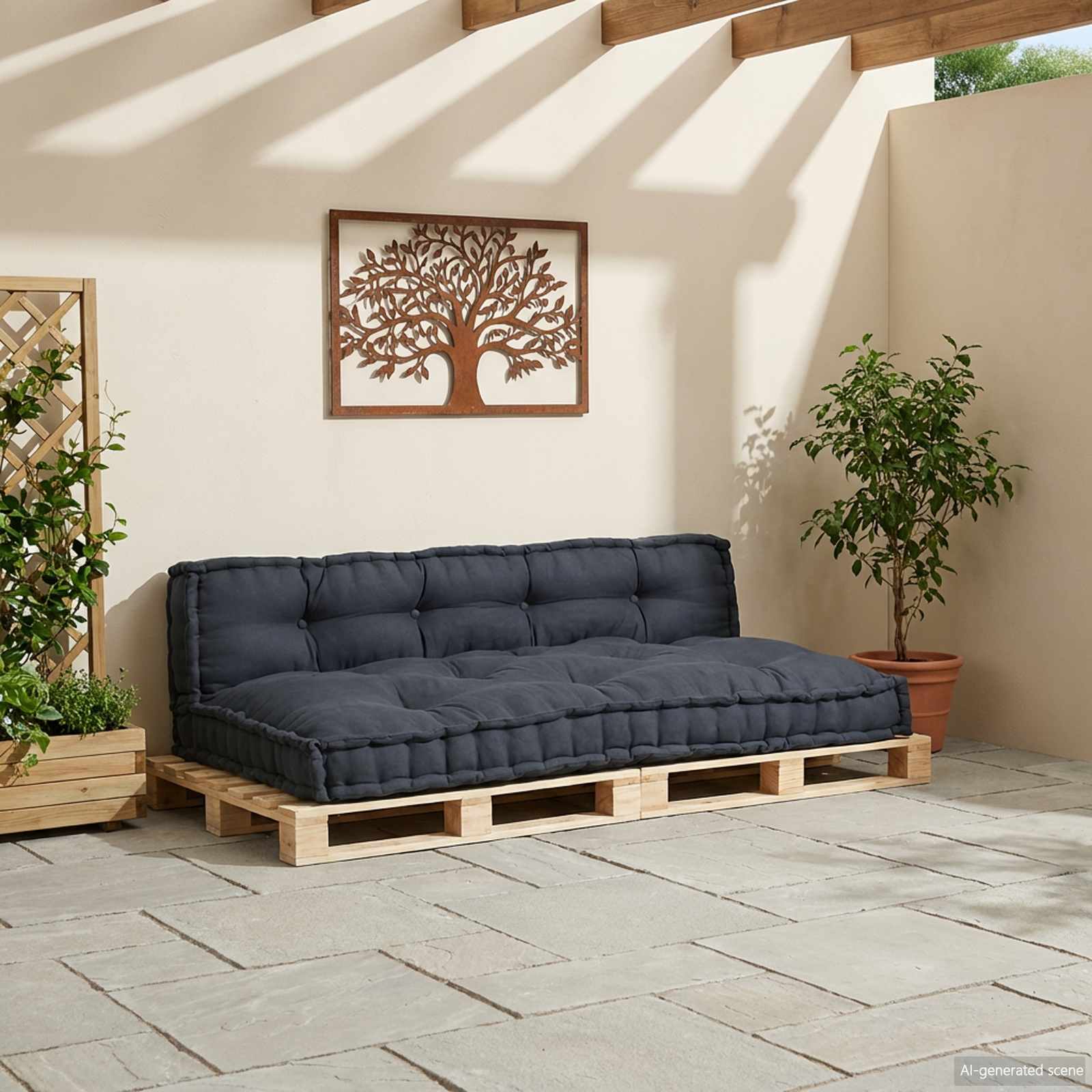 Pallet Sofa Cushion 2 pcs Anthracite 120 x 80 x 38 cm Fabric