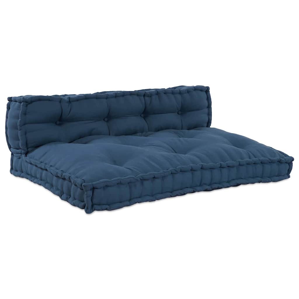 Pallet Sofa Cushion 2 pcs Indigo 120 x 80 x 38 cm Fabric