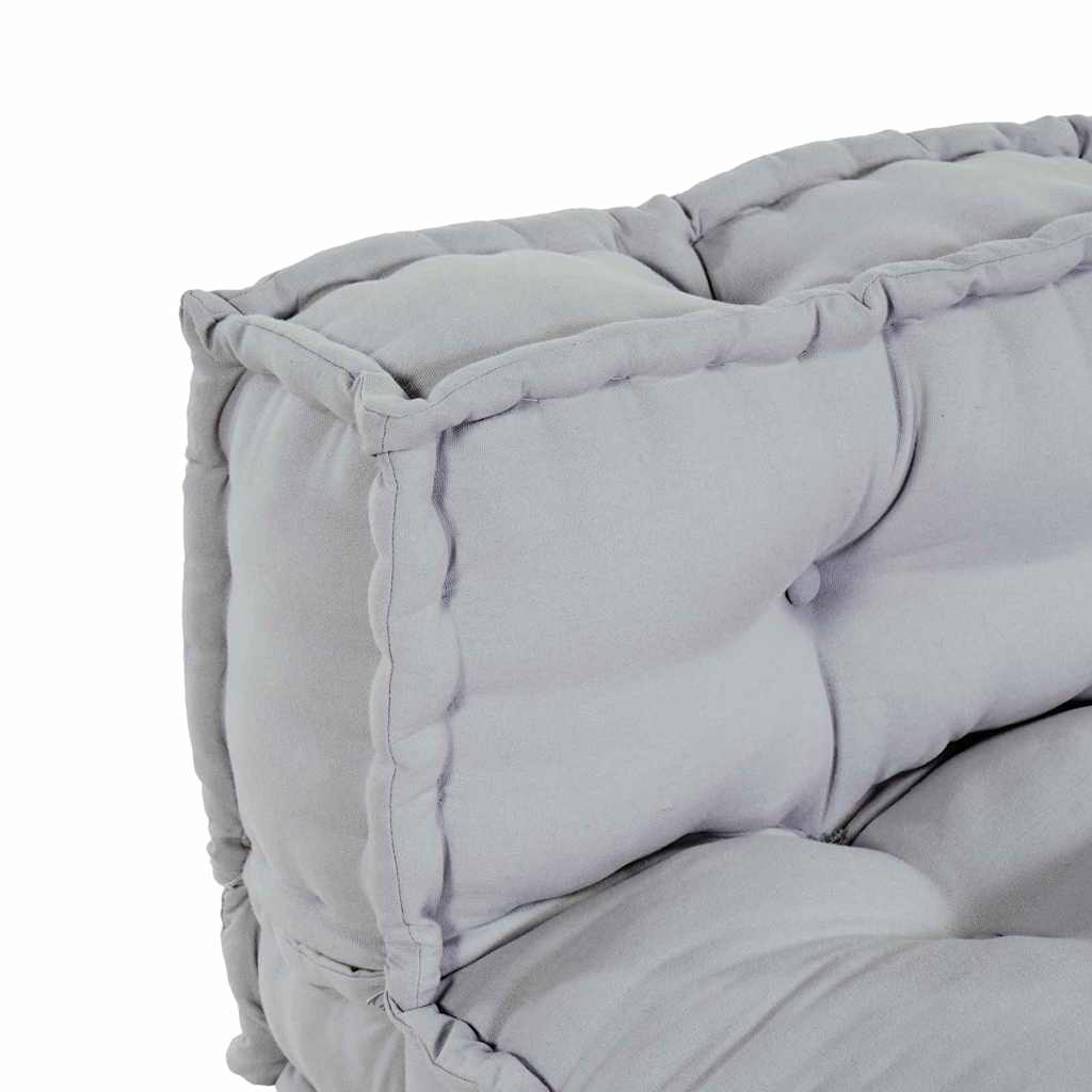 Sofa Cushion 2 pcs Grey Fabric