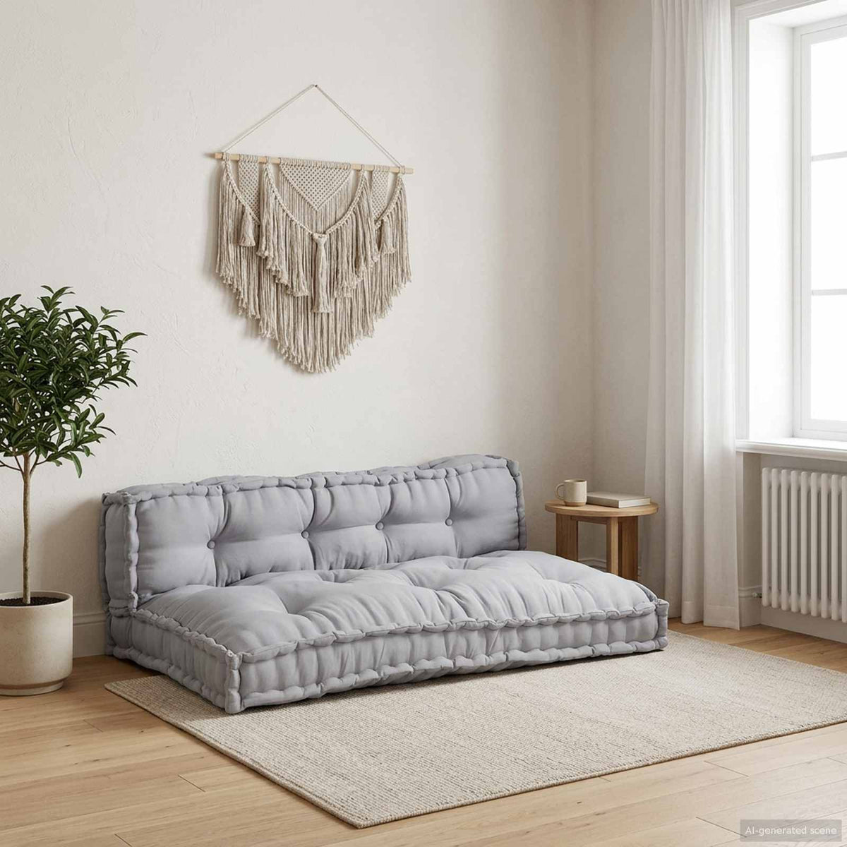 Pallet Sofa Cushion 2 pcs Grey 120 x 80 x 38 cm Fabric