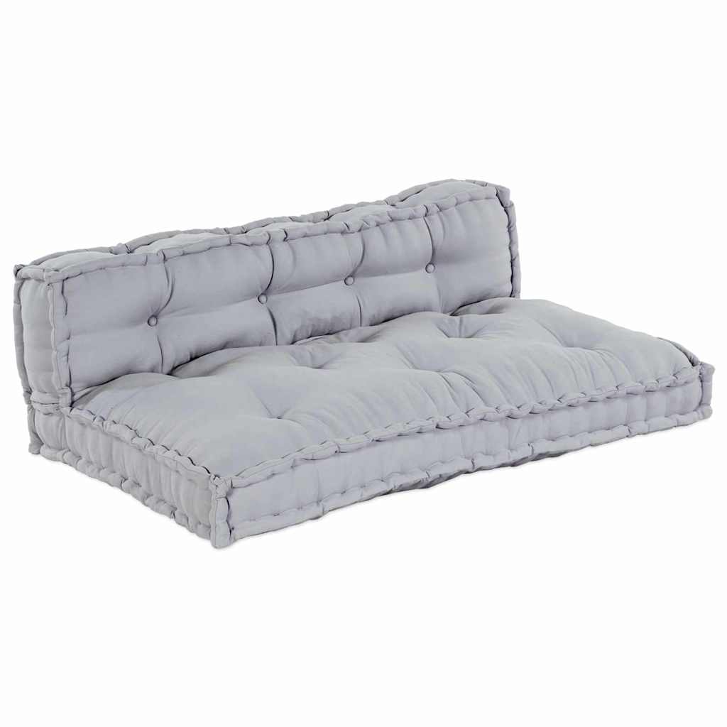 Pallet Sofa Cushion 2 pcs Grey Fabric