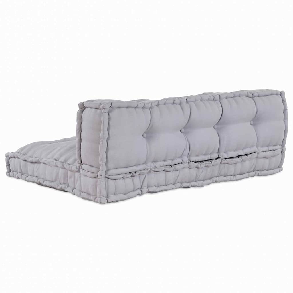 Sofa Cushion 2 pcs Grey Fabric