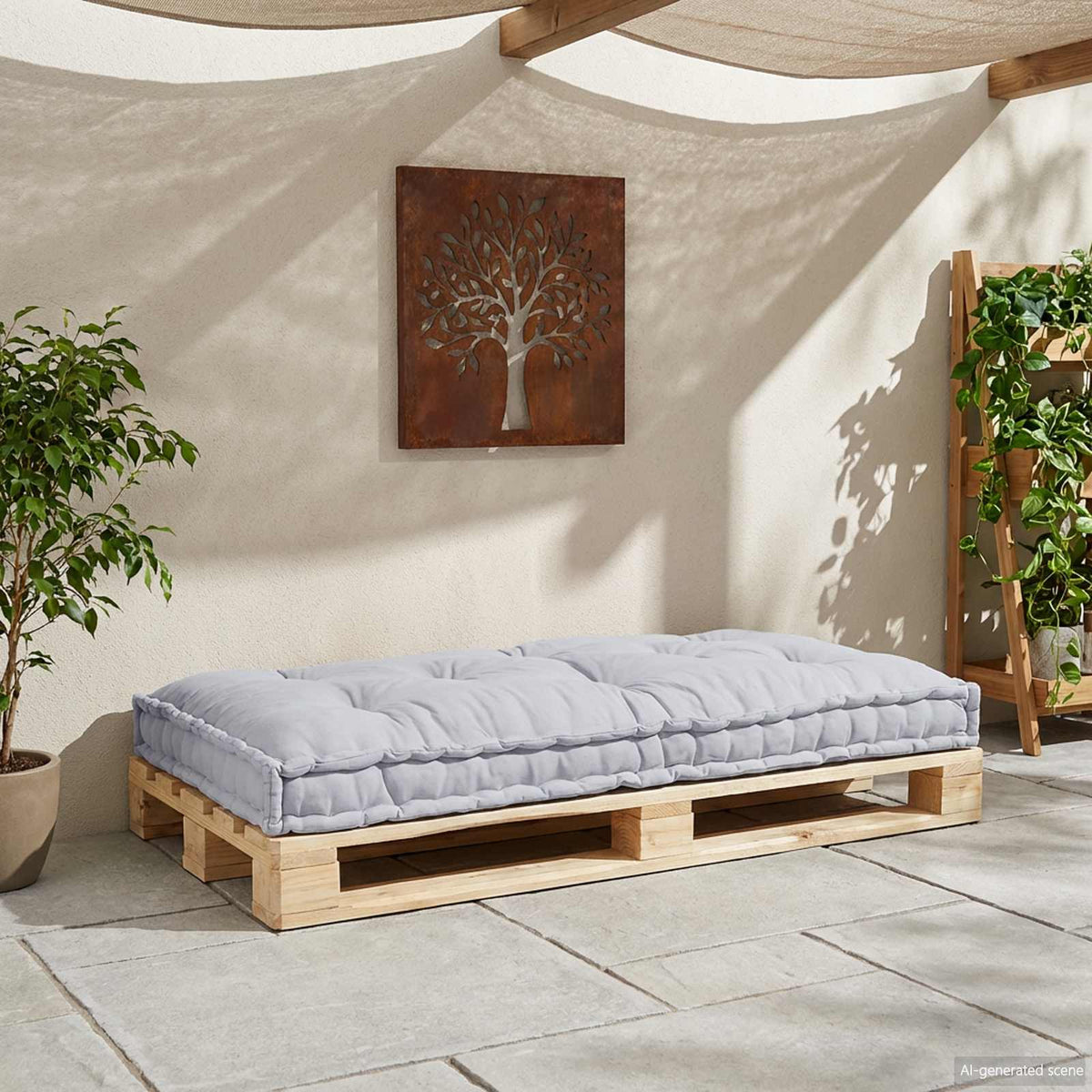 Pallet Sofa Cushion Grey 120 x 80 x 12 cm Fabric