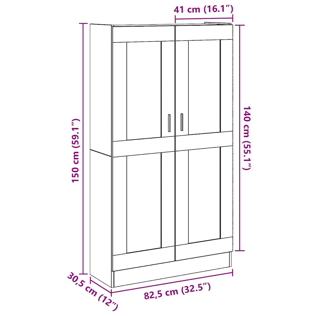 Highboard Old Wood 82.5x30.5x150 cm Engineered Wood