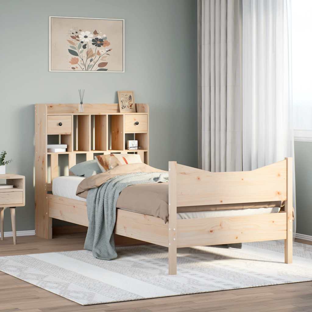 Bed Frame without Mattress 90x190 cm Solid Wood Pine