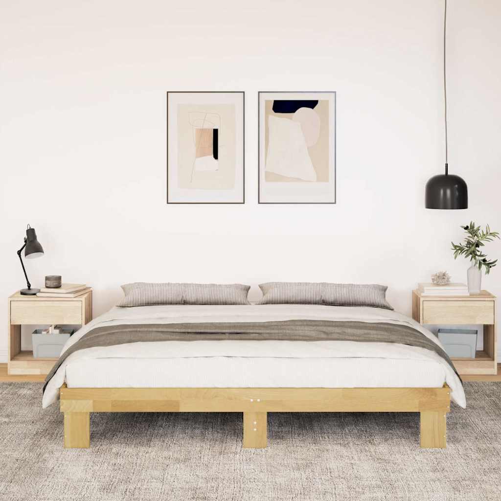 Bed Frame without Mattress 180x200 cm Solid Wood Oak