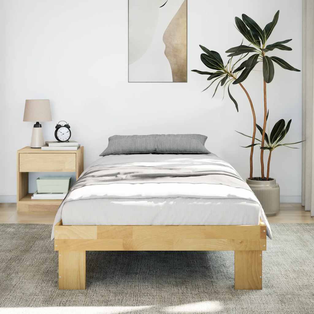 Bed Frame without Mattress 90x190 cm Solid Wood Oak