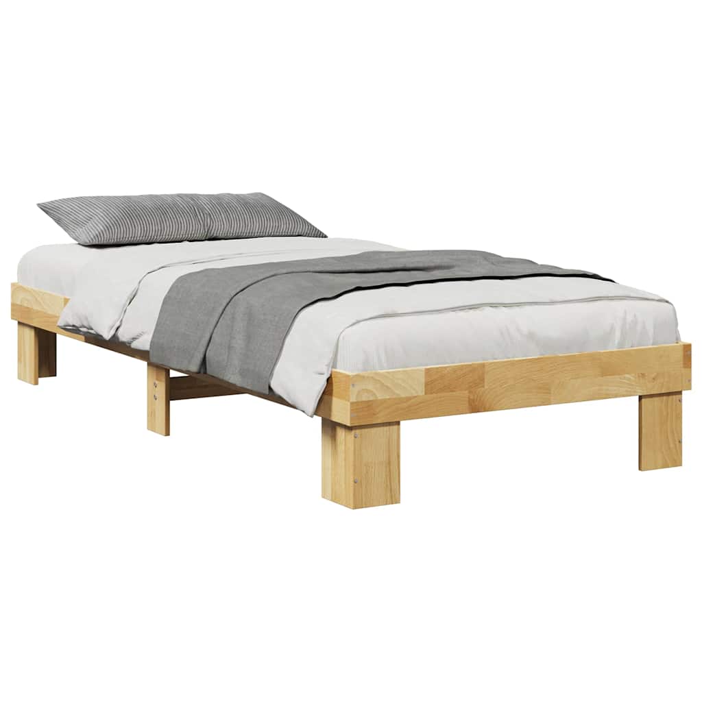 Bed Frame without Mattress 90x190 cm Solid Wood Oak