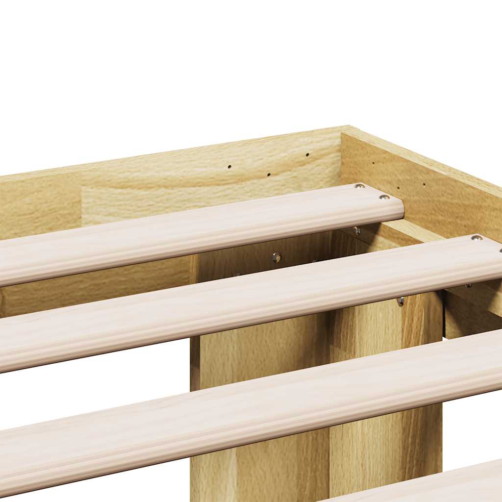 Bed Frame without Mattress 90x190 cm Solid Wood Oak