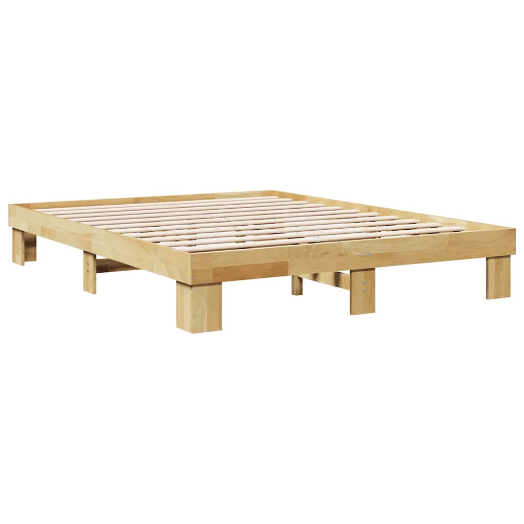 Bed Frame without Mattress 135x190 cm Solid Wood Oak