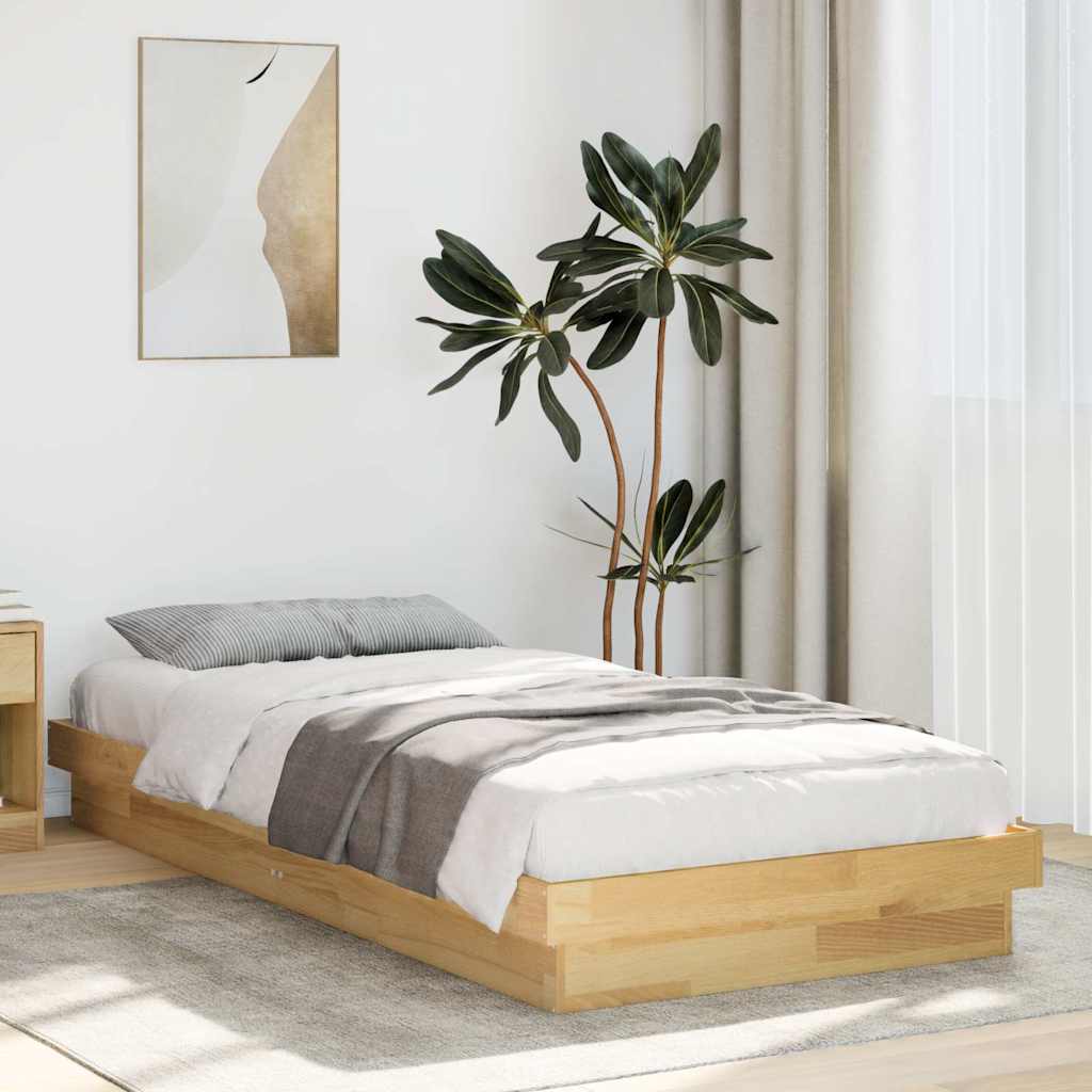 Bed Frame Without Mattress 90x190 cm Solid Oak Wood