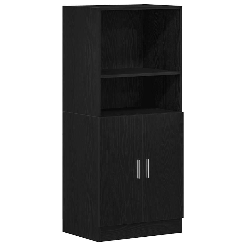 3 Piece Kitchen Cabinet Set Black Engineered Wood