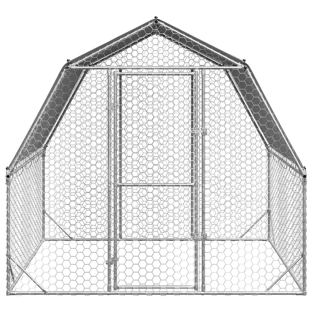 Chicken Run with Roof 2.5x2x2.25 m Galvanised Steel
