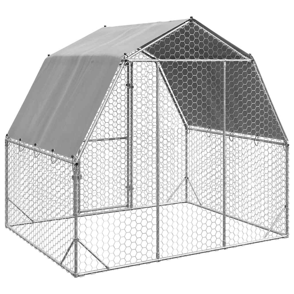 Chicken Run with Roof 2.5x2x2.25 m Galvanised Steel