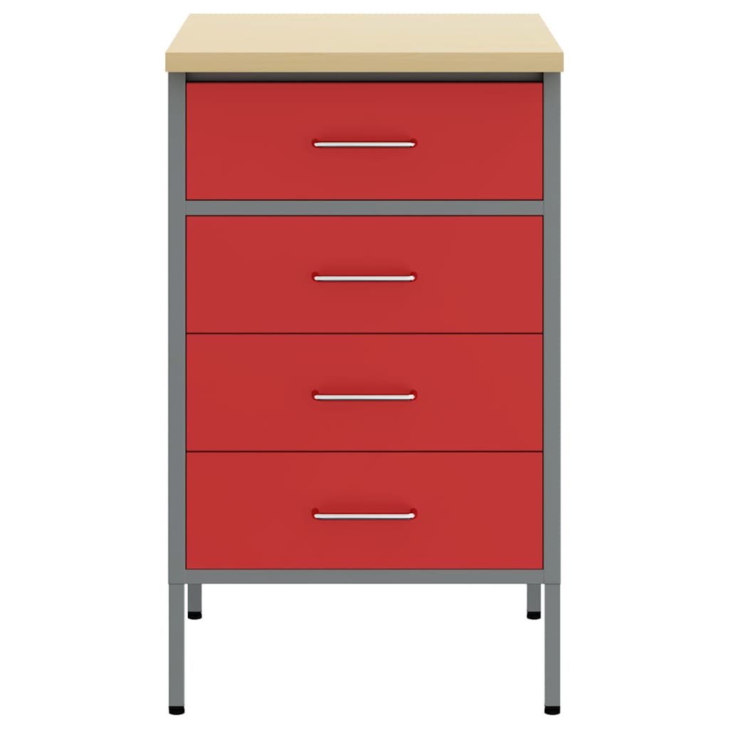Work Bench with Drawer Red and Grey 50 x 55 x 85 cm