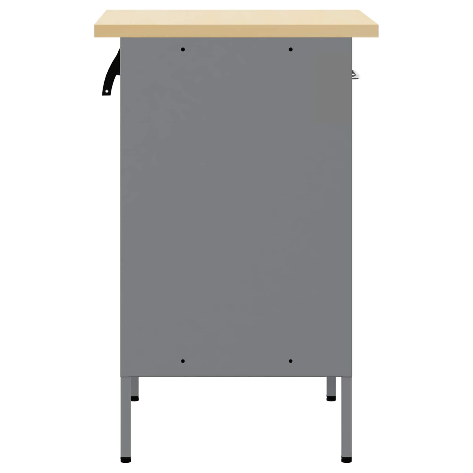 Work Bench with Drawer with Lock Black and Grey 50 x 55 x 85 cm