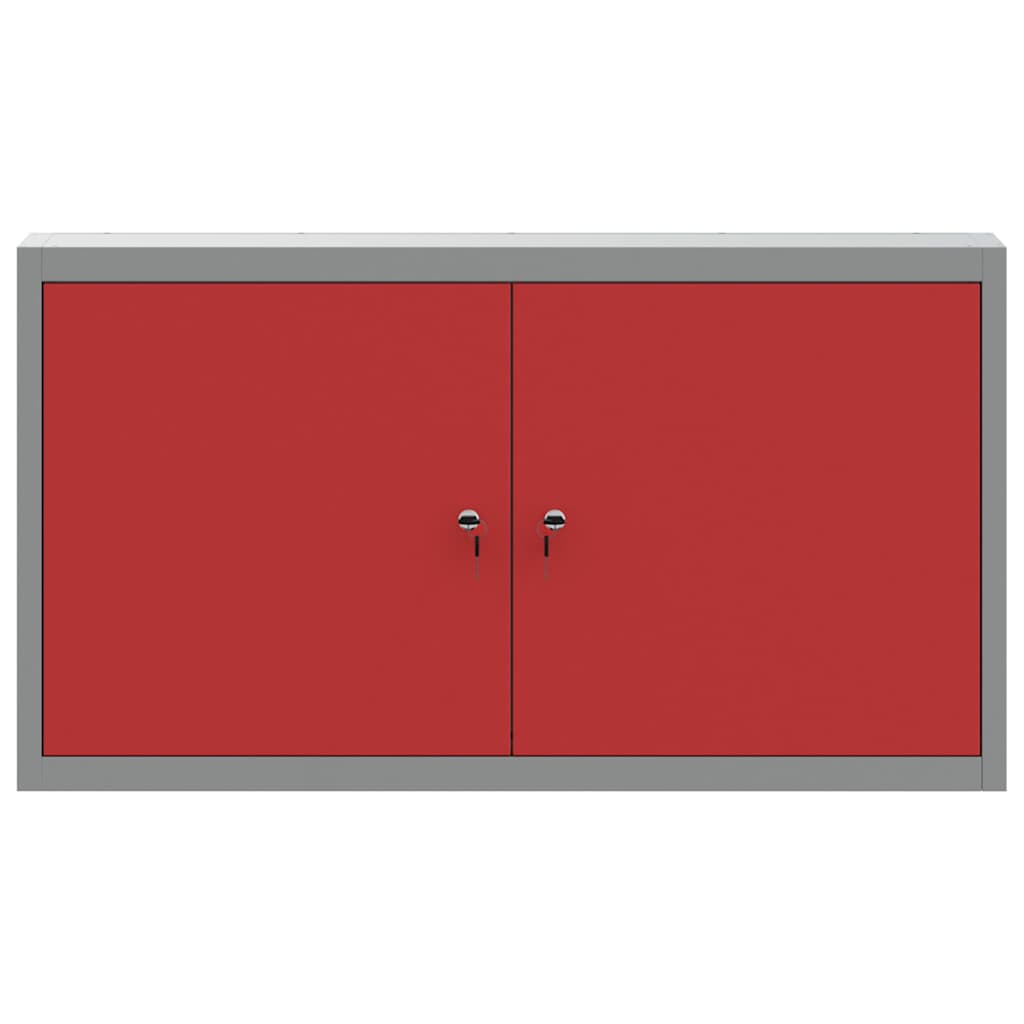 Tool Cabinet with Shelf Red and Grey 100 x 20 x 55 cm Steel
