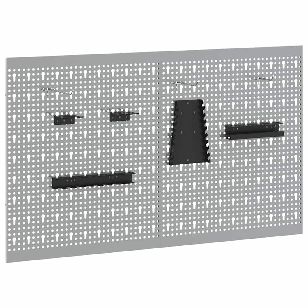 Tool Wall Panel 2 pcs Grey 100 x 1 x 60 cm Steel