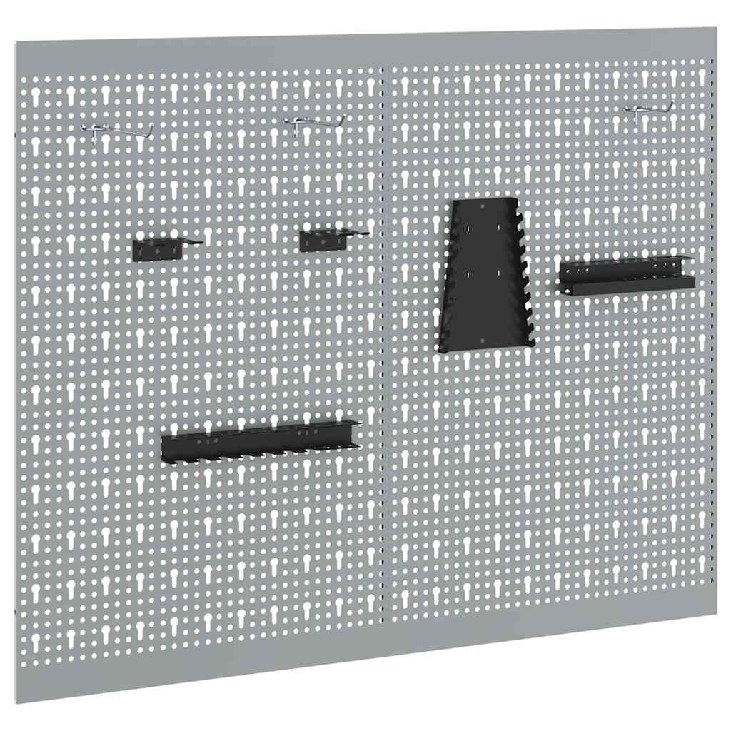 Tool Wall Panel 2 pcs Grey 100 x 1 x 80 cm Steel