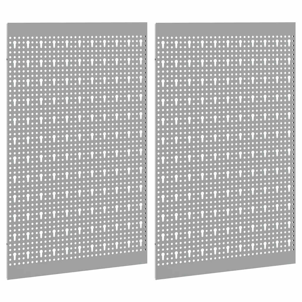 Tool Wall Panel 2 pcs Grey 100 x 1 x 80 cm Steel