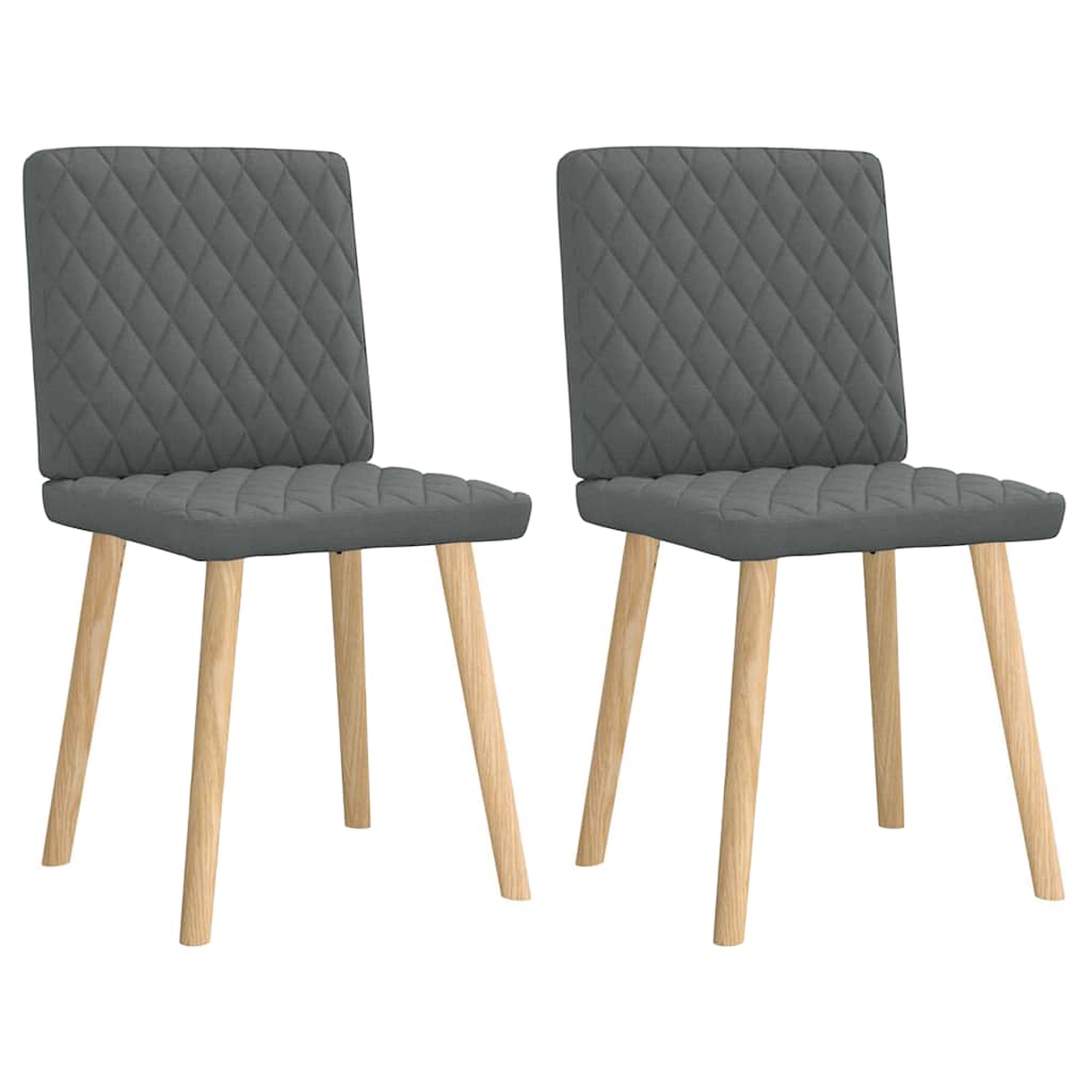 Dining Chairs 2 pcs Dark Grey Fabric