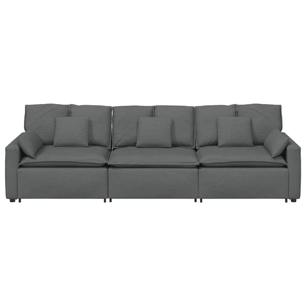 Modular Sofa with Cushions Dark Grey