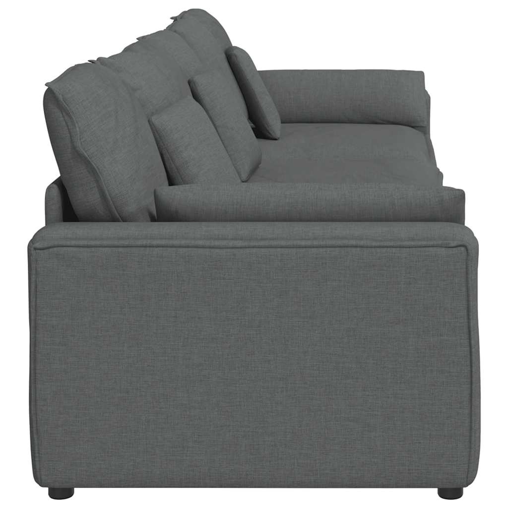Modular Sofa with Cushions Dark Grey