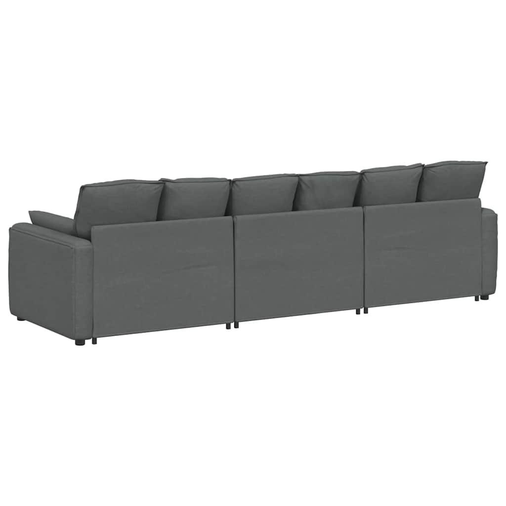 Modular Sofa with Cushions Dark Grey