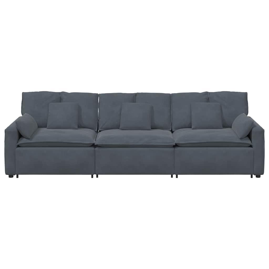 Modular Sofa with Cushions Dark Grey