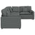 Modular Sofa with Cushions Fabric Dark Grey
